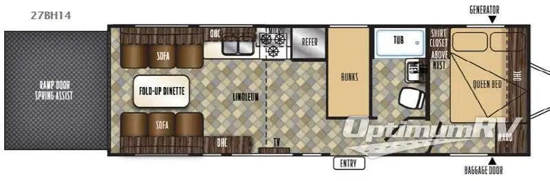2015 Forest River Cherokee 27BH14 Floorplan Photo