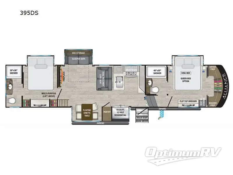 2023 Alliance Paradigm 395DS Floorplan Photo