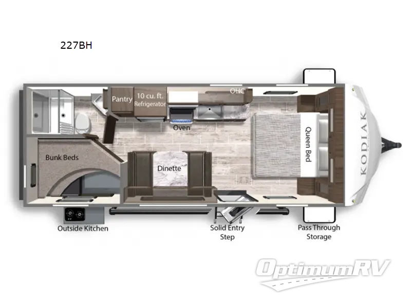 2022 Dutchmen Kodiak Ultra-Lite 227BH Floorplan Photo