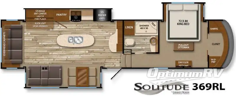2015 Grand Design Solitude 369RL RV Floorplan Photo