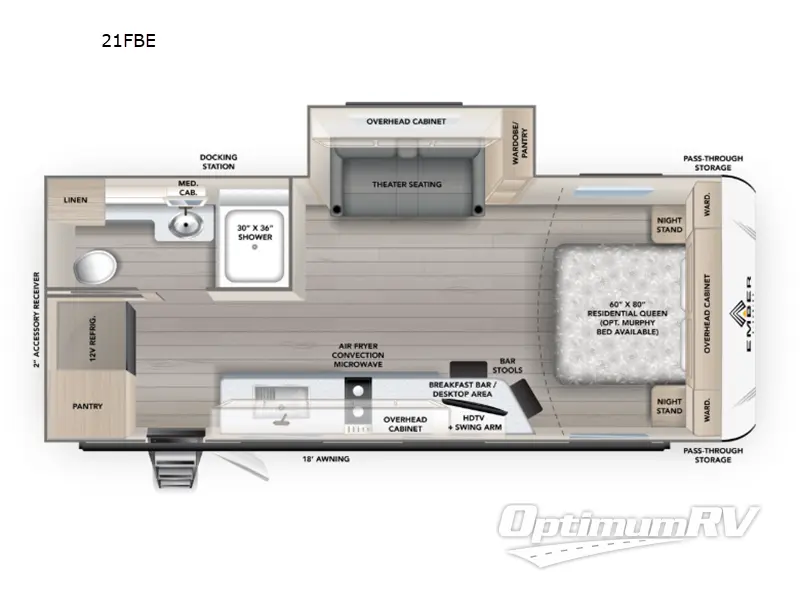 2026 Ember E-Series 21FBE Floorplan Photo