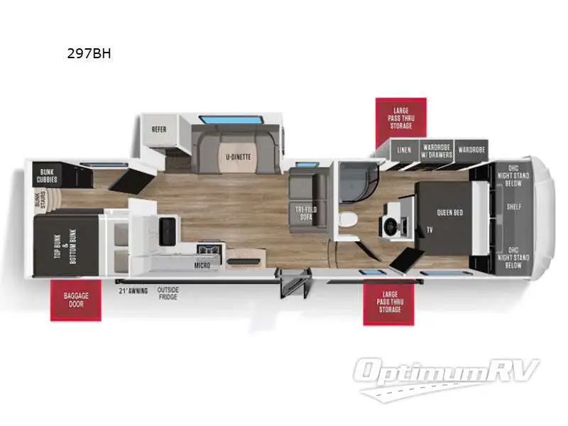 2021 Forest River Wildcat 297BH Floorplan Photo