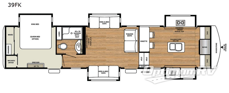 2018 Forest River RiverStone 39FK Floorplan Photo