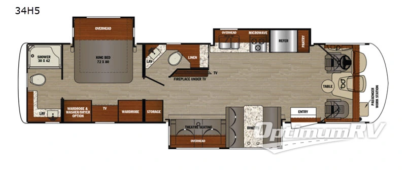 2019 Forest River Georgetown 5 Series 34H5 Floorplan Photo