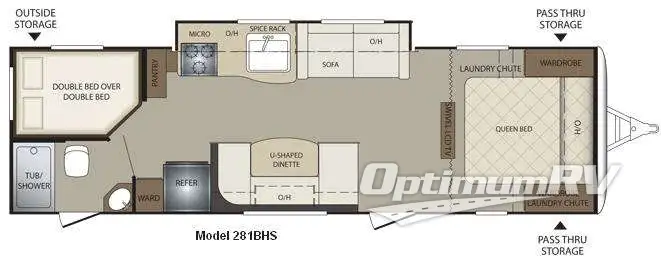 2011 Keystone Bullet 281BHS Floorplan Photo