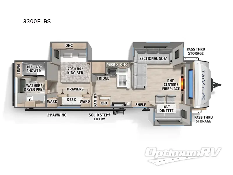 2025 Palomino SolAire 3300FLBS Floorplan Photo