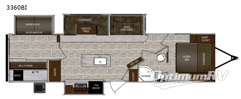 2019 Prime Time LaCrosse 3360BI Floorplan Photo