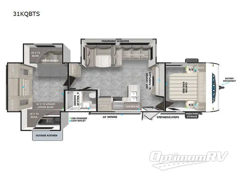 2023 Forest River Salem 31KQBTS Floorplan Photo