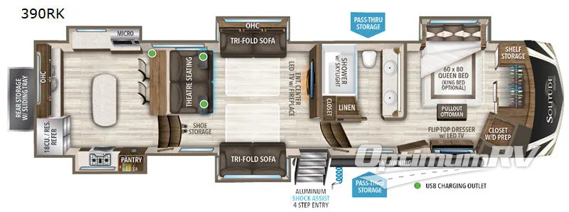 2020 Grand Design Solitude 390RK Floorplan Photo