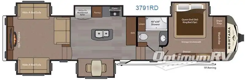2016 Keystone Montana 3791 RD Floorplan Photo