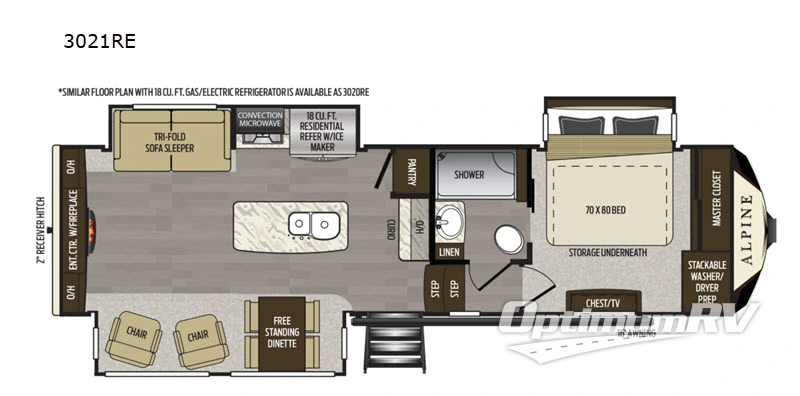 2020 Keystone alpine 3021RE Floorplan Photo