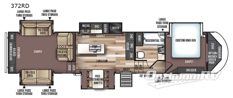 2018 Forest River Salem Hemisphere GLX 372RD RV Floorplan Photo