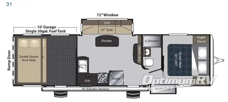 2016 Keystone Carbon 31 RV Floorplan Photo