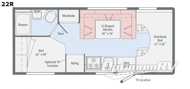 2017 Itasca Spirit 22R Floorplan Photo