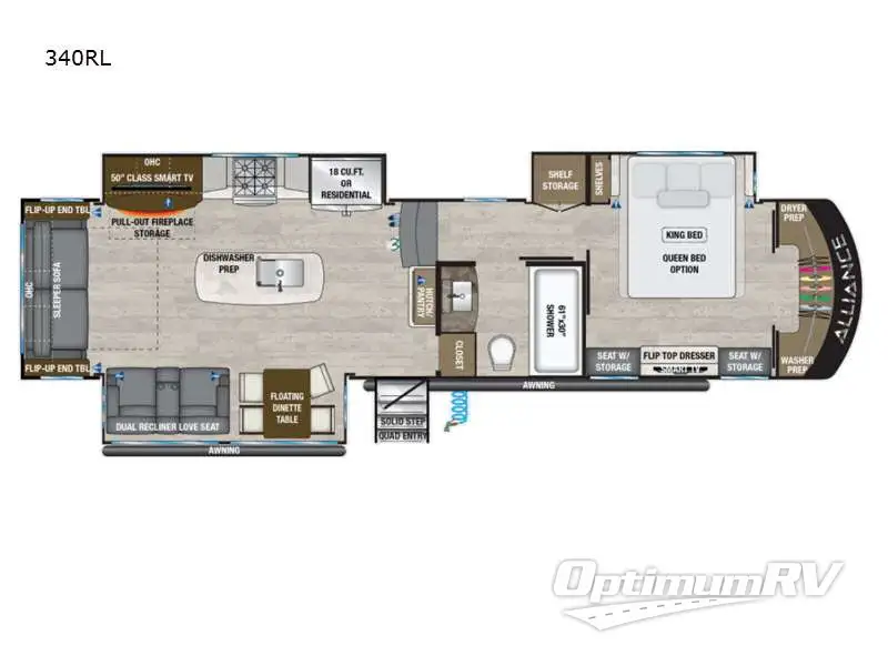 2022 Alliance Paradigm 340RL RV Floorplan Photo