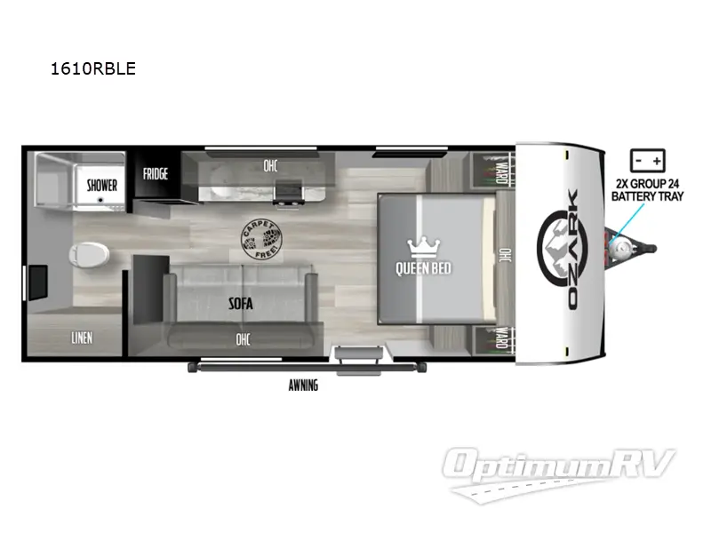 2025 Forest River Ozark 1610RBLE Floorplan Photo