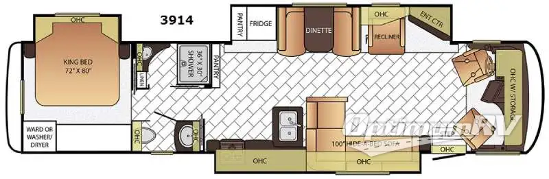 2016 Newmar Canyon Star 3914 Floorplan Photo