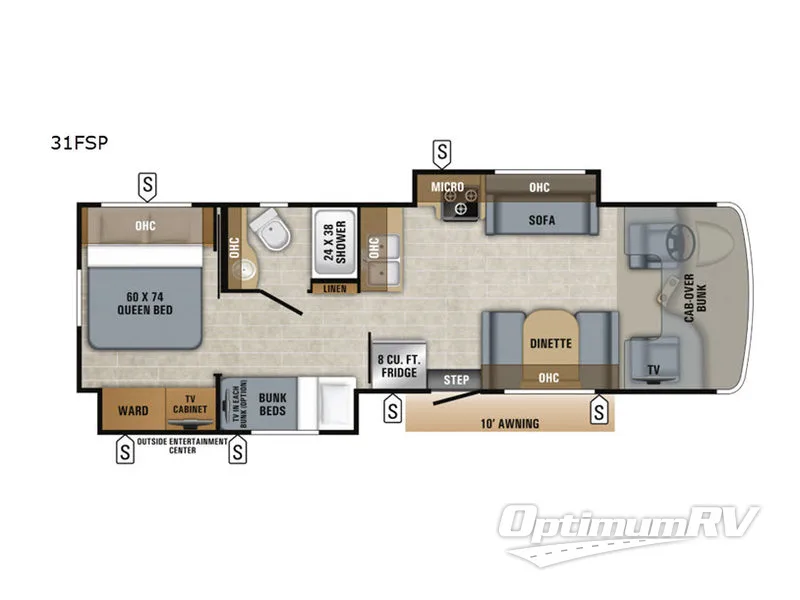 2019 Jayco Greyhawk Prestige 31FSP RV Floorplan Photo