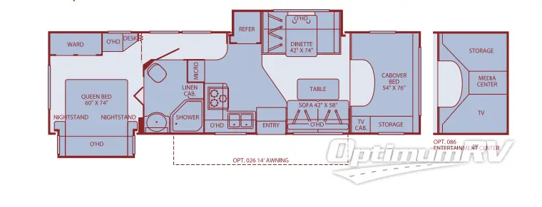 2005 Fleetwood Tioga 31M Floorplan Photo