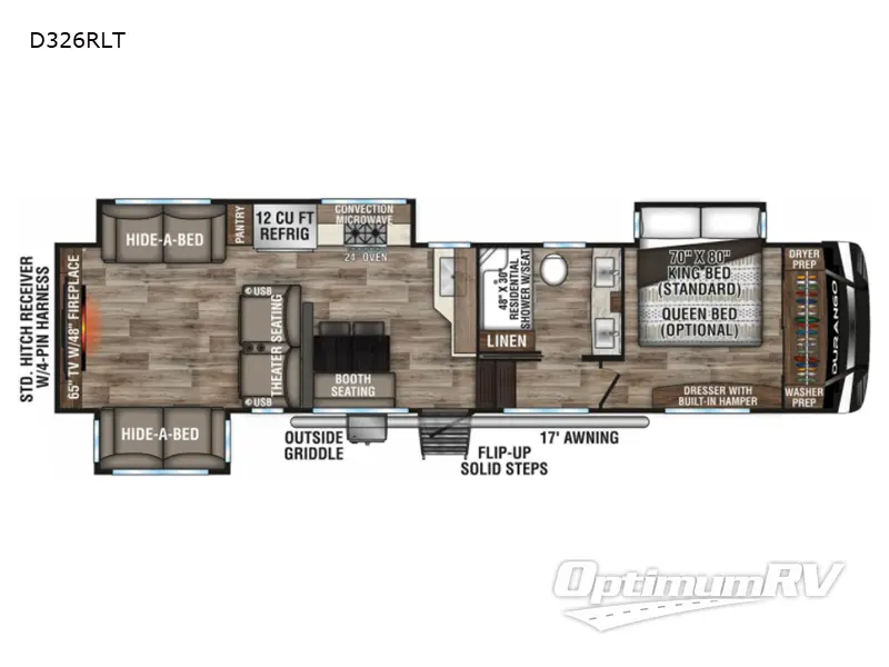 2021 KZ Durango D326RLT RV Floorplan Photo