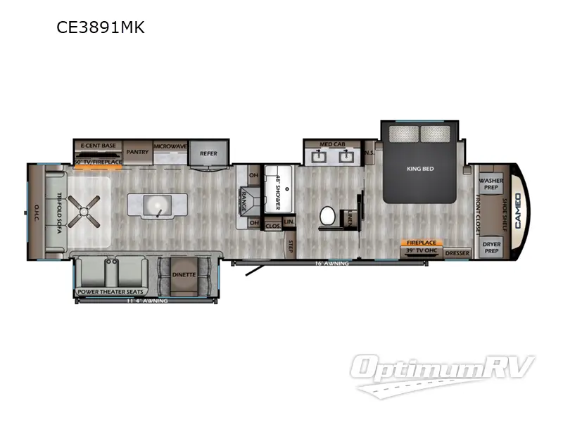 2022 CrossRoads Cameo CE3891MK RV Floorplan Photo