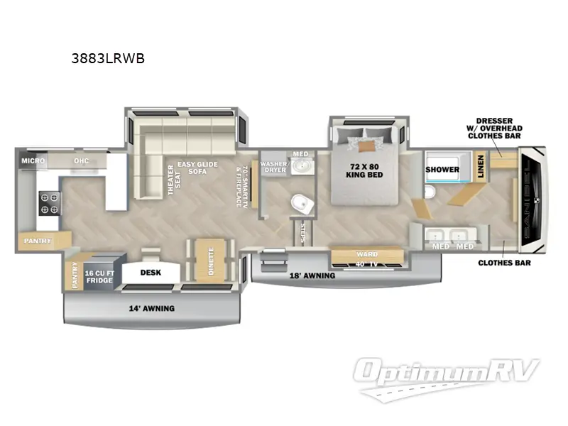 2025 Prime Time Sanibel 3883LRWB RV Floorplan Photo