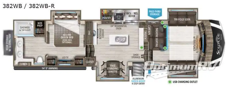 2021 Grand Design Solitude 382WB RV Floorplan Photo