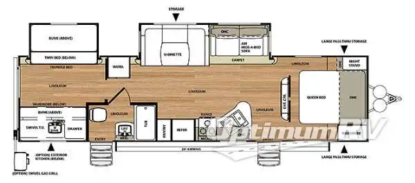 2014 Forest River Salem Hemisphere Lite 312QBUD Floorplan Photo