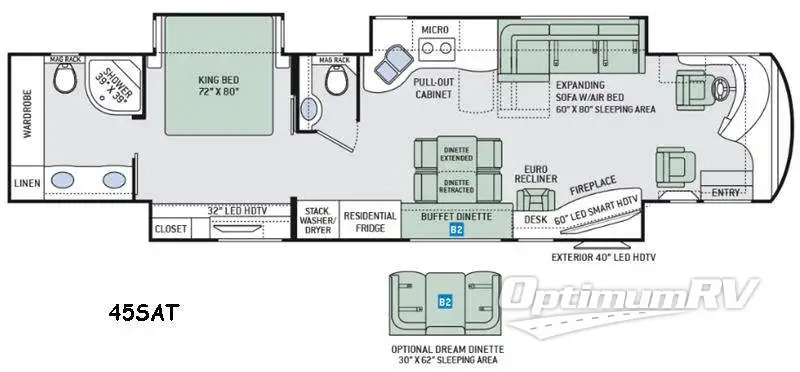 2016 Thor Tuscany 45AT RV Floorplan Photo