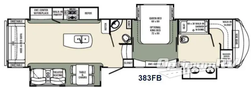 2016 Palomino Columbus F383FB Floorplan Photo