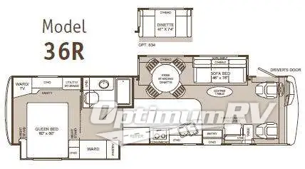 2003 Fleetwood Pace Arrow 36R Floorplan Photo