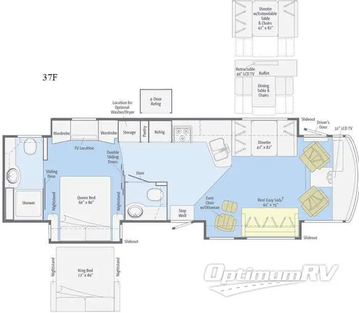 2011 Winnebago Adventurer 37F RV Floorplan Photo
