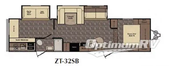 2016 CrossRoads Zinger ZT32SB Floorplan Photo