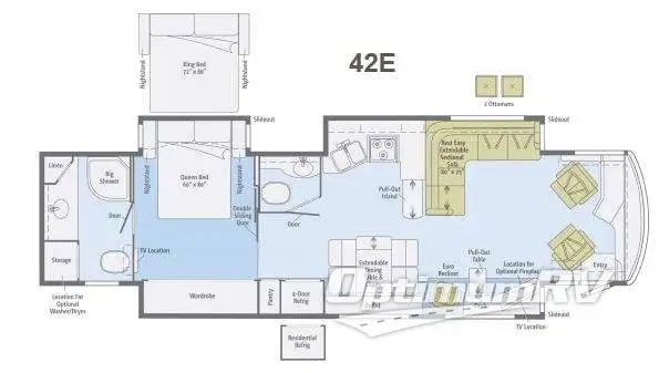 2013 Winnebago Journey 42E Floorplan Photo