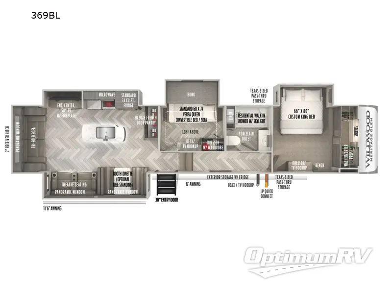 2022 Forest River Wildwood Heritage Glen 369BL Floorplan Photo