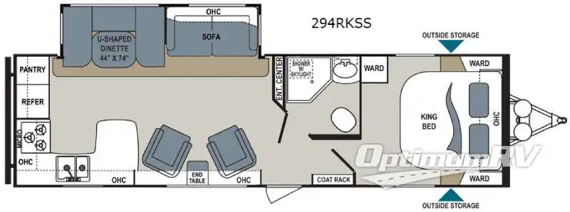 2017 Dutchmen Aerolite Luxury Class 294RKSS Floorplan Photo