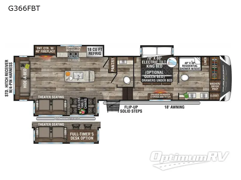 2021 KZ Durango Gold G366FBT RV Floorplan Photo