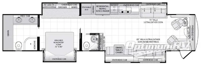 2015 American Coach American Eagle 45B Floorplan Photo