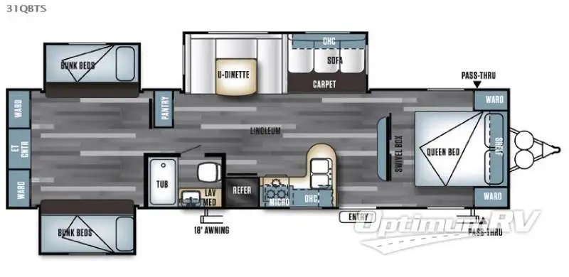 2016 Forest River Salem 31QBTS Floorplan Photo