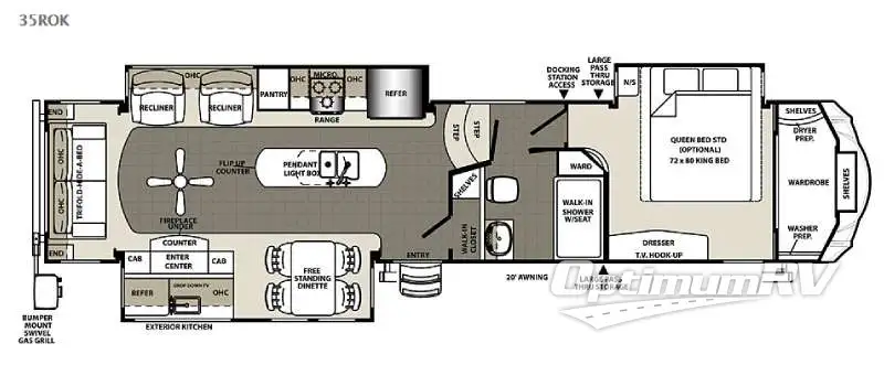 2015 Forest River Sandpiper 35ROK Floorplan Photo