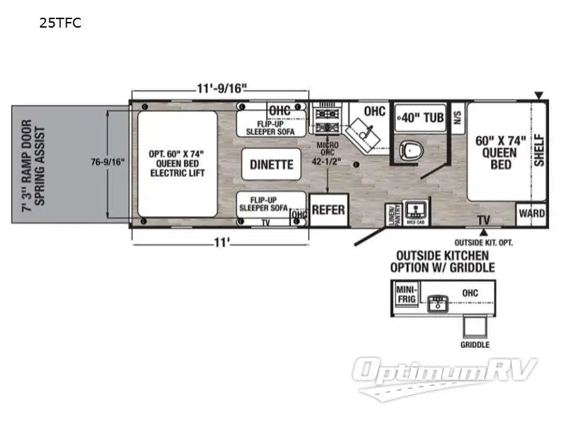 2021 Palomino Puma XLE Lite 25TFC Floorplan Photo