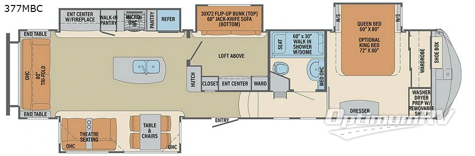 2018 Palomino Columbus Compass 377MBC RV Floorplan Photo