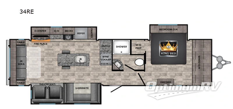 2020 CrossRoads Volante 34RE Floorplan Photo