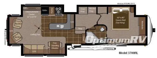 2012 Keystone Montana Big Sky 3700RL Floorplan Photo