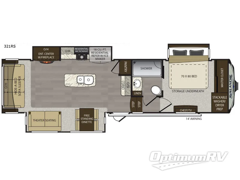 2018 Keystone Avalanche 321RS Floorplan Photo