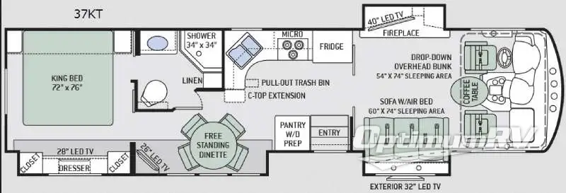 2015 Thor Challenger 37KT Floorplan Photo