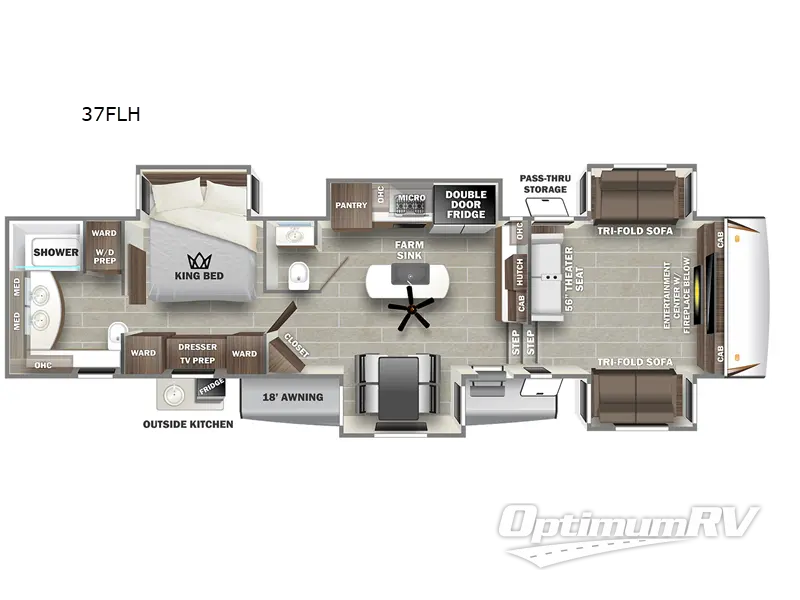 2022 Forest River Sabre 37FLH Floorplan Photo