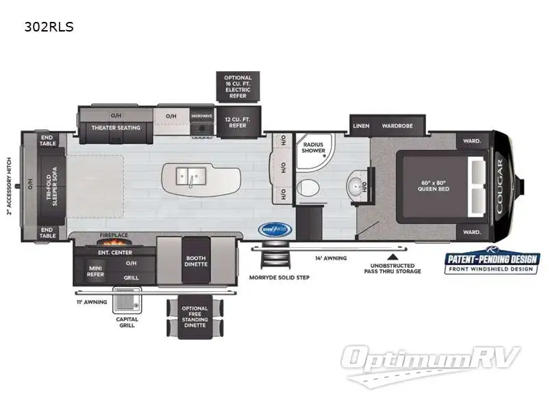 2021 Keystone Cougar 302RLS RV Floorplan Photo