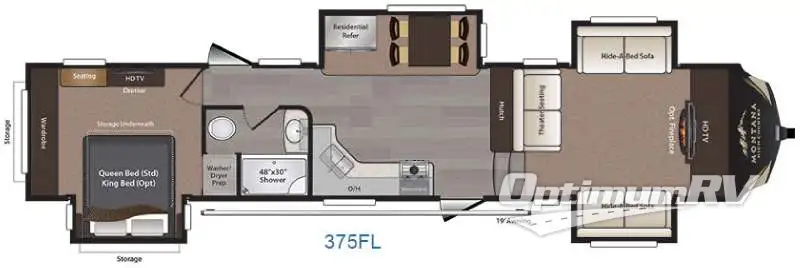 2016 Keystone Montana High Country 375FL RV Floorplan Photo