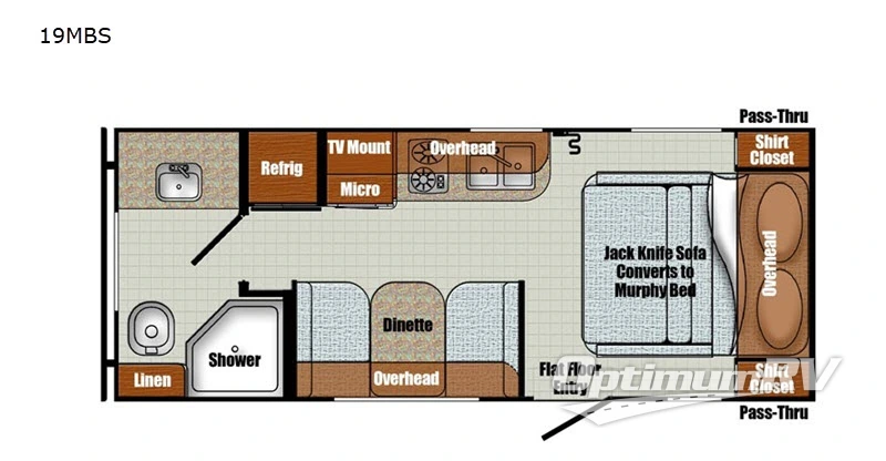 2021 Gulf Stream Vintage Cruiser 19MBS RV Floorplan Photo